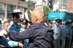 Kamijo during the demonstration