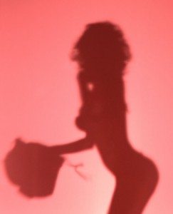 Kaho Kasumi behind a shade