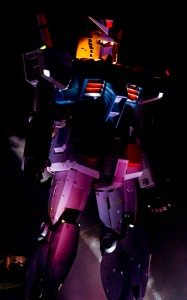 Giant Gundam robot model stands guard in Odaiba