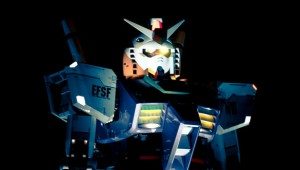 Giant Gundam robot model stands guard in Odaiba
