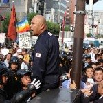 Right-wing groups protest anti-Yasukuni Shrine march in Tokyo