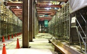 Representatives of railway operator Tokyu offered a glimpse at the ongoing underground construction project in Tokyo's Shibuya district that in 2012 will link the Tokyo Metro Fukutoshin Line with the Tokyu Toyoko Line.
