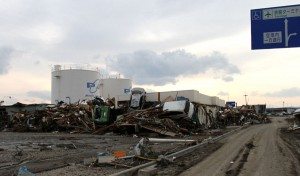 Parking lot of Sendai Airport