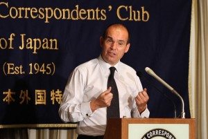 Former Olympus CEO Michael Woodford at the Foreign Correspondents' Club of Japan on Friday