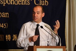 Former Olympus CEO Michael Woodford at the Foreign Correspondents' Club of Japan on Friday