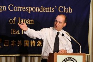 Former Olympus CEO Michael Woodford at the Foreign Correspondents' Club of Japan on Friday