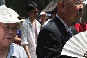 Visitors at Yasukuni Shrine on August 15