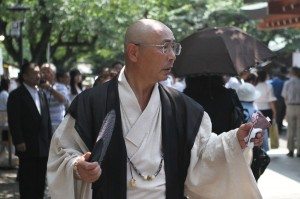 A visitor to Yasukuni Shrine on August 15