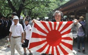 A visitor to Yasukuni Shrine on August 15