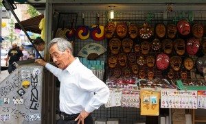 A shop vendor in Itaewon