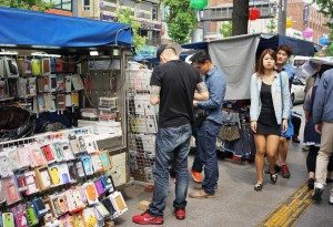 A book stall in Itaewon