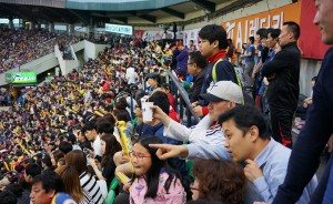 Cheering in left field