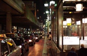 At the crossing