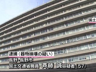 A staff member at the Ministry of Land, Infrastructure, Transport and Tourism has been accused of destroying a stranger’s car with a golf club in Nagano City
