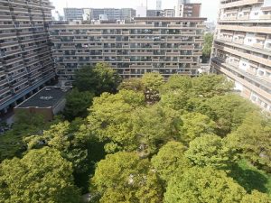 Police suspect two women took their lives by leaping from the UR Toshi Kiko Sazanami Plaza building