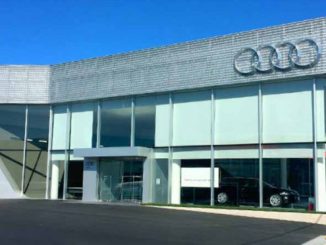 A salesman at an Audi dealer in Ritto City lost control of a vehicle in the parking lot and sent it careening into a concrete wall, seriously injuring a man tending to his garden