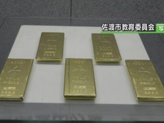 Thieves stole five replica gold plates from a museum in Sado City on Monday