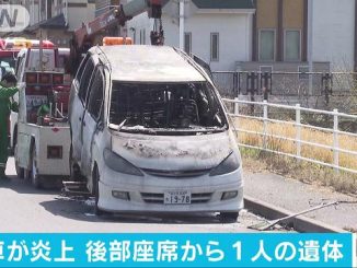 Chiba police found a corpse inside a burned-out vehicle on a road in Kashiwa City on Thursday