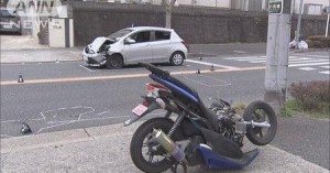 The scene of the accident in Machida
