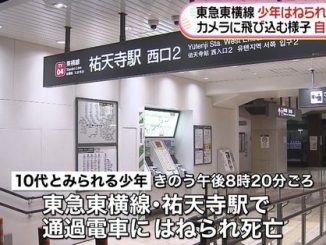 A teenage boy was hit and killed by a train at Yutenji Station in a suspected suicide