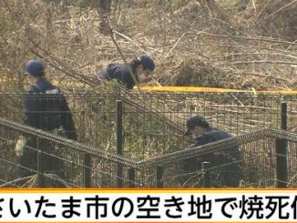 The charred remains of a man were found on vacant land in Saitama City early Sunday
