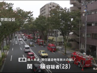 Tokyo police arrested a 27-year-old man for strangling his wife and setting their residence in Setagaya Ward on fire on Friday