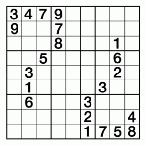 A sudoku puzzle