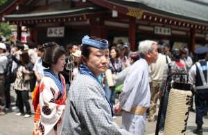 Participants at the Sanja Matsuri in Asakusa, Tokyo.