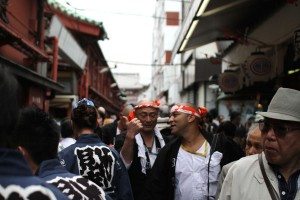 Participants at the Sanja Matsuri in Asakusa, Tokyo.