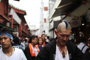 Participants at the Sanja Matsuri in Asakusa, Tokyo.