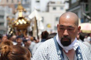 Participants at the Sanja Matsuri in Asakusa, Tokyo.