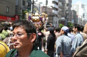 Participants at the Sanja Matsuri in Asakusa, Tokyo.