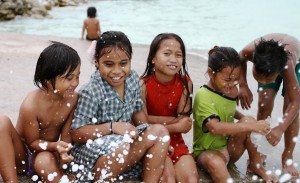 Kids on wharf