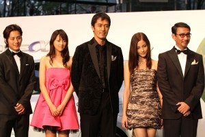 Cast from 'The Wings of the Kirin' at the opening ceremonies for the Tokyo International Film Festival