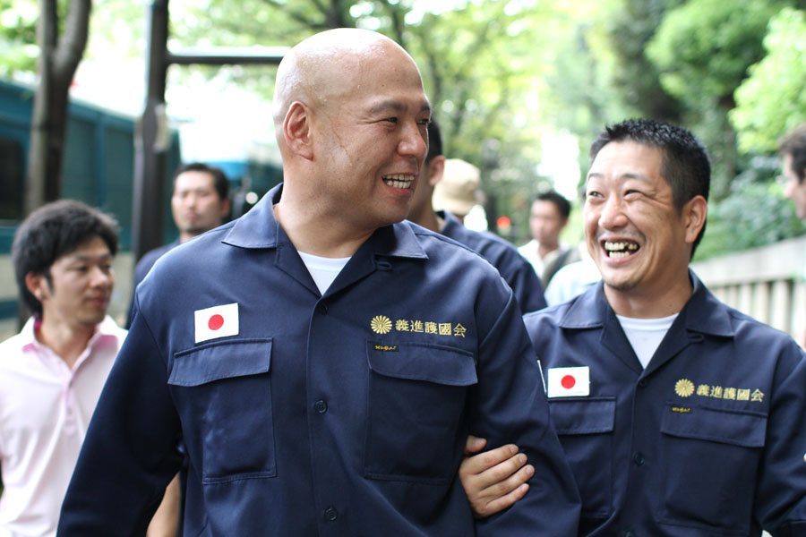 Right-wing group Gishin Gokoku-kai at Yasukuni Shrine in Tokyo's Chiyoda Ward