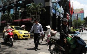 Crossing the street