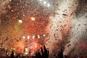 Confetti as supplied by the Arcade Fire