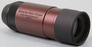 A reverse door scope can be used to see inside an apartment through the entrance peep hole