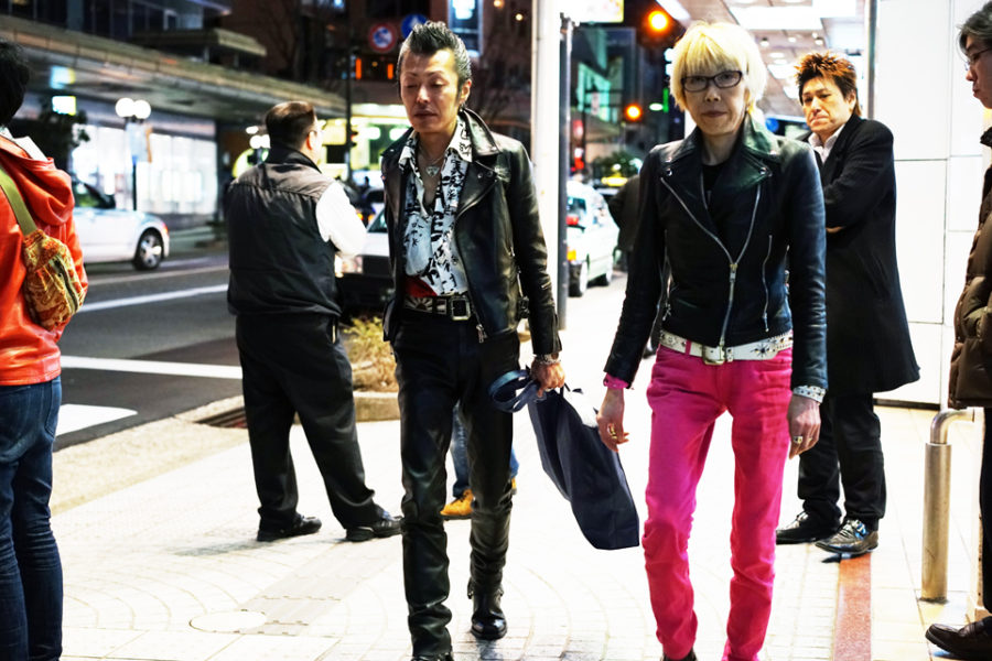 Colorful pedestrians in Katamachi