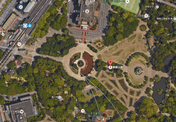 An aerial Google Maps view of
