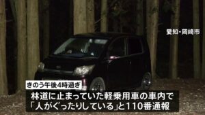Vehicle parked in the mountains of Okazaki City