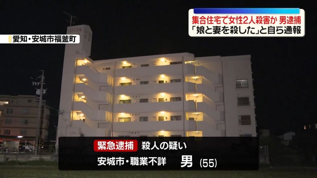 Aichi man suspected of murdering wife, daughter