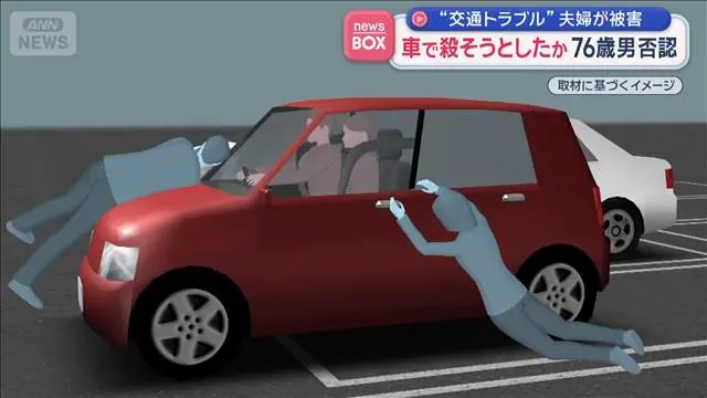 Chiba man, 76, accused running over couple in parking lot in road rage