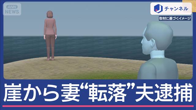Chiba man arrested after wife takes fatal leap off cliff