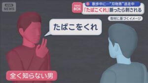 Man stabbed in leg after refusing to hand over cigarettes in Edogawa