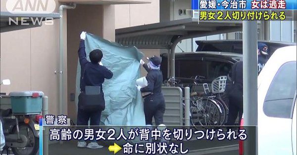 A woman stabbed two elderly persons at a residence in Imabari City (TV Asahi)