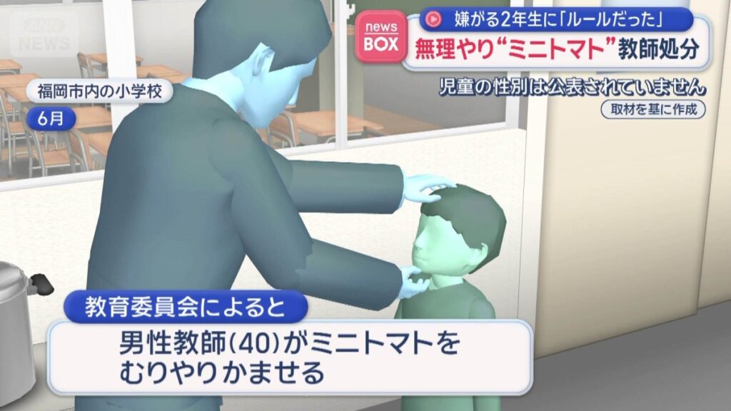 Fukuoka teacher reprimanded after forcing cherry tomato into 2nd-grader's mouth