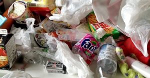 The garbage that bullies stuffed into the victim’s backpack, discovered in late November by her mother