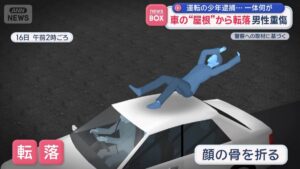 Gifu teen arrested for drunk driving after passenger falls from car roof