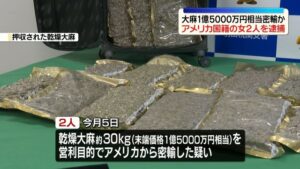 Two American women accused of smuggling ¥150 million marijuana haul into Haneda